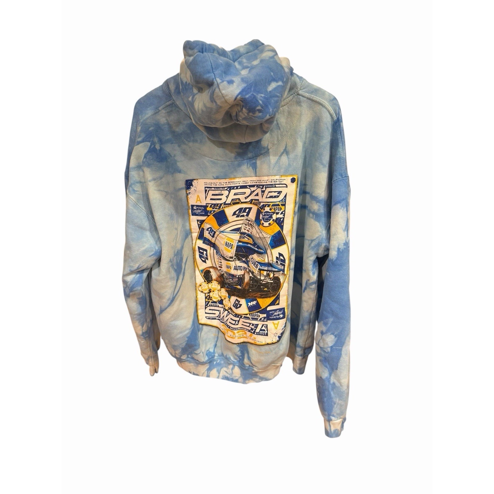 Brad Sweet #49 Napa Racing Hoodie Sweatshirt Mens 2xl Tie Dyed Blue Pullover